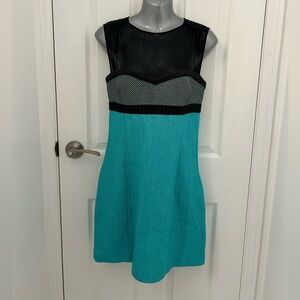 Missoni Teal and Black Dress with Black Illusion Neckline, Sz S